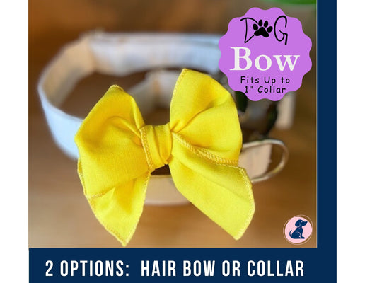 Yellow Dog Bow - Hair or Collar Attachment