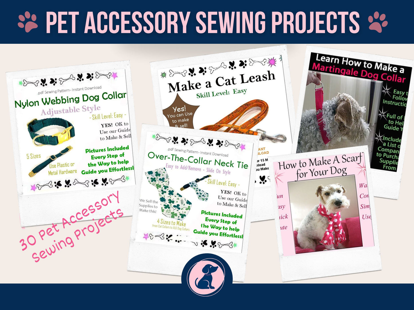 30 Pet Accessory Sewing Pattern - Bundle