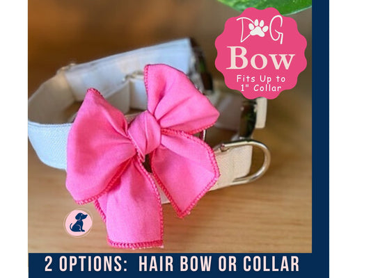 Tropical Pink Dog Bow - Hair or Collar Attachment