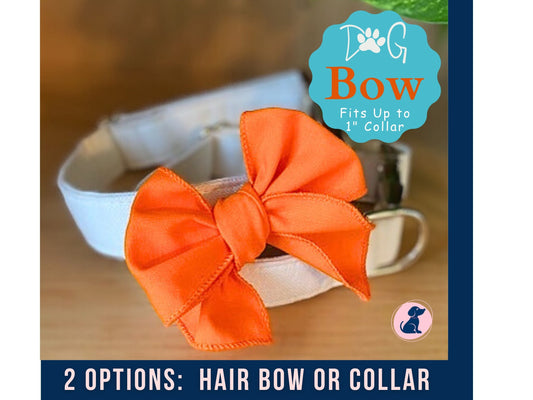 Orange Dog Bow - Hair or Collar Attachment