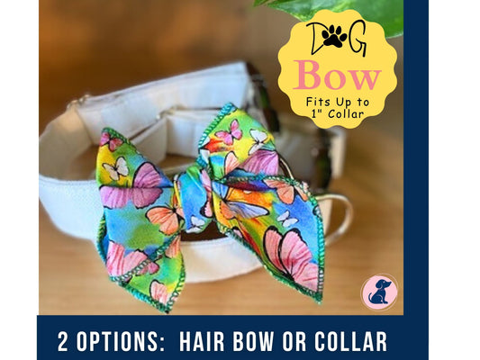 Butterflies Dog Bow - Hair or Collar Attachment