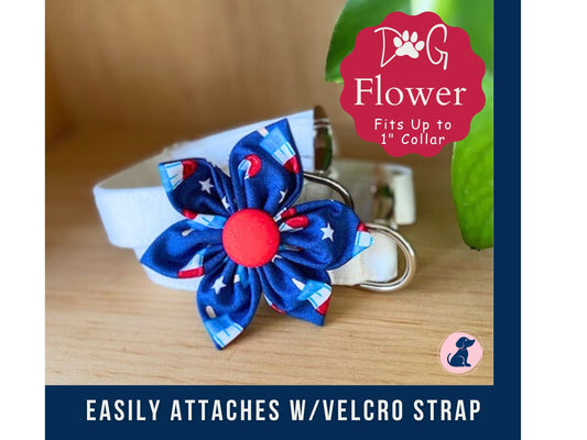 Patriotic Popsicles Dog Collar Flower - Velcro Attachment
