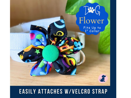Adorn your pup's collar with a cute and festive Birthday Dog Collar Flower attachment to celebrate their special day in style by Preppy Owl Collar Co