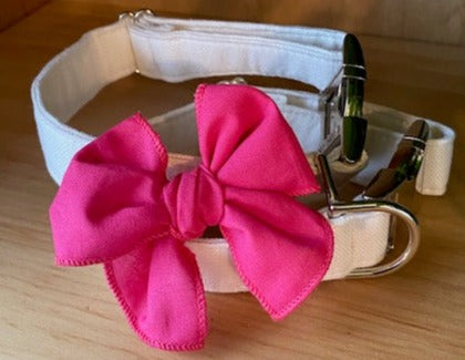 Hot Pink Dog Bow - Hair or Collar Attachment
