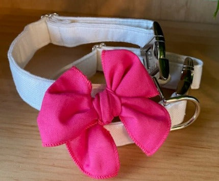 Hot Pink Dog Bow - Hair or Collar Attachment