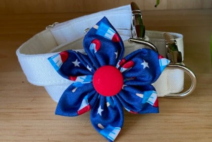 Patriotic Popsicles Dog Collar Flower - Velcro Attachment