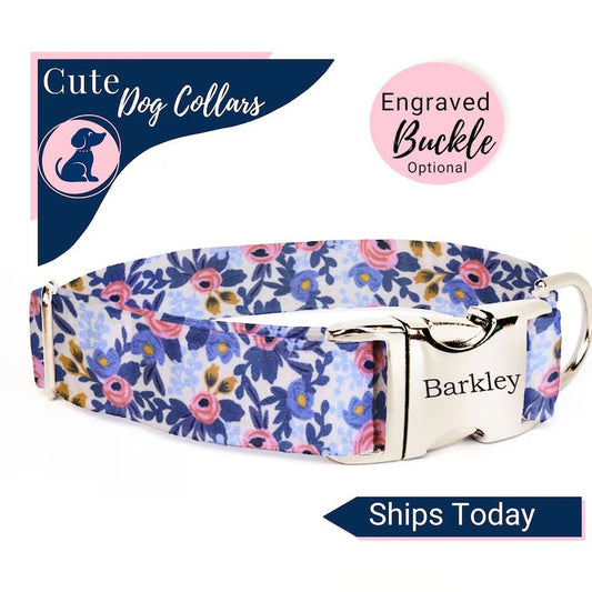 Dog Collar - Rifle Paper Co Periwinkle