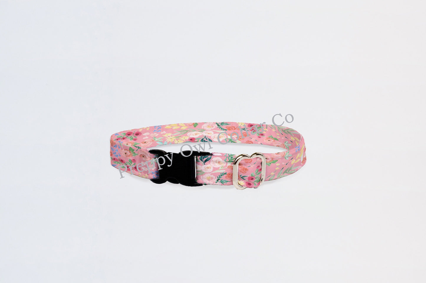 Breakaway Cat Collar, Pink Floral Cat Collar with Bell, Custom Cat Collar