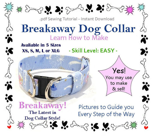 Breakaway Dog Collar Sewing Tutorial, Make a Breakaway Dog Collar, Fabric Breakaway Dog Collar Sewing Instructions