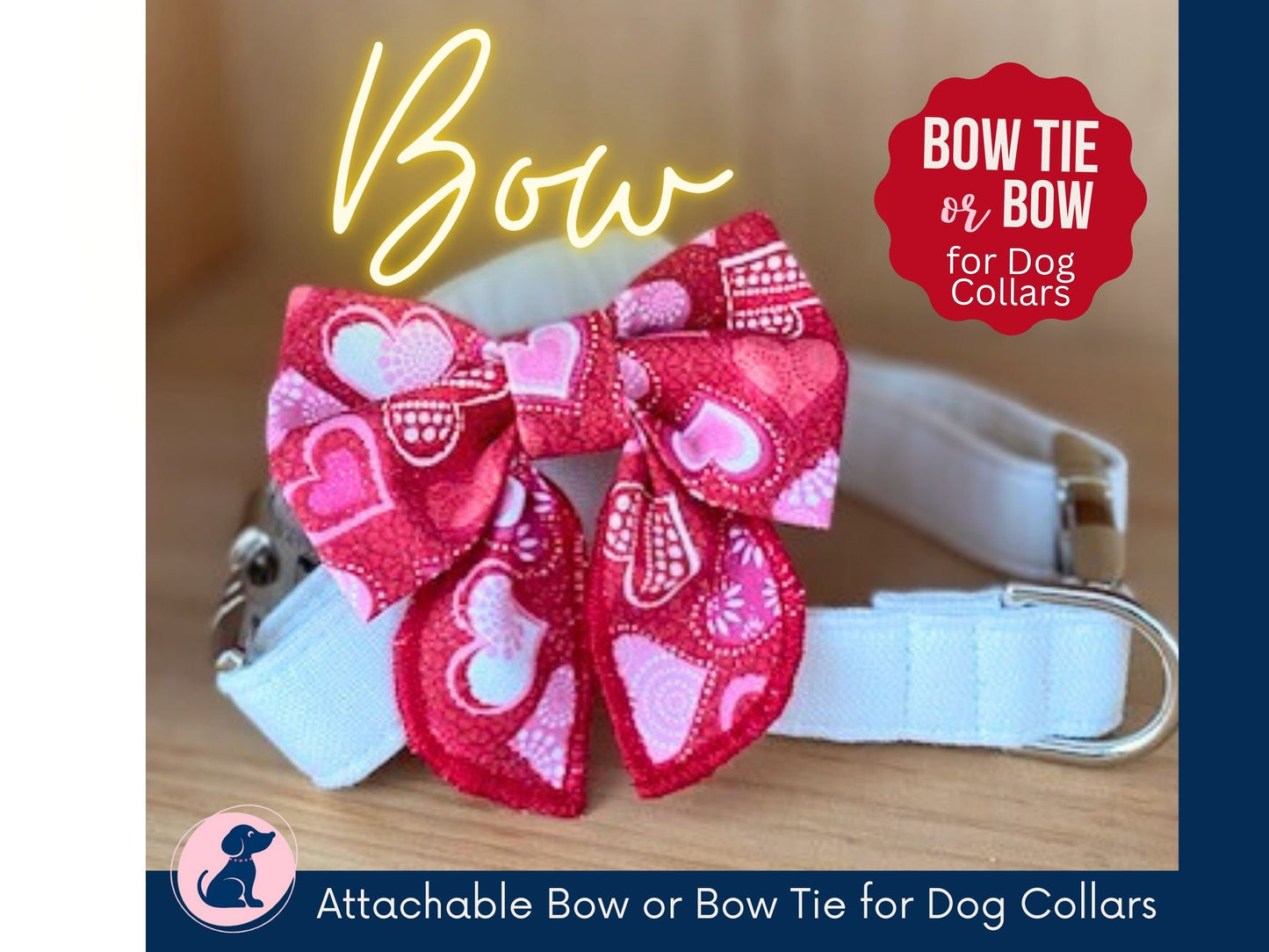 Valentines Heart Dog Collar Personalized - Hearts Sparkling