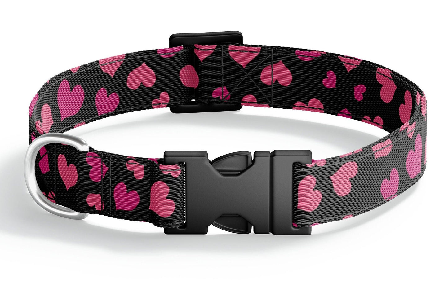Valentines Dog Collar, Love Hearts Pet Collar, Adjustable Collar for Girl, Holiday Boy Dog Collar, Personalized Dog Collar