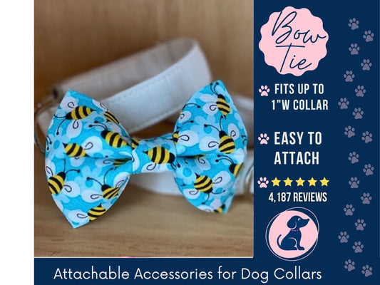 Bumble Bee Bow Tie  for Dog Collar - Boy Bow Tie for Pet Collar