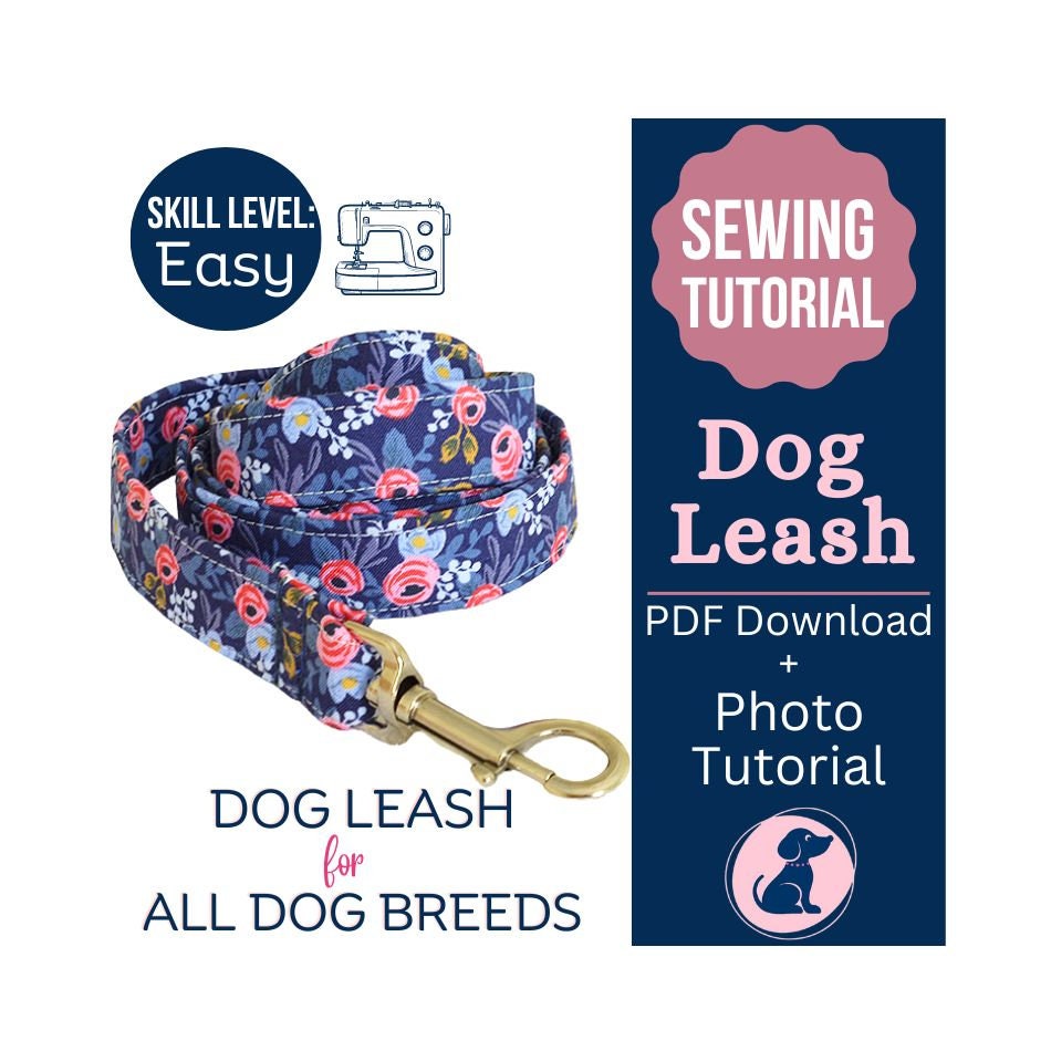 Fabric Dog Leash Pattern, How to Sew a Dog Leash Sewing Tutorial, Create Pet Lead, Dog Leash Sewing Instructions, Make a Dog Leash