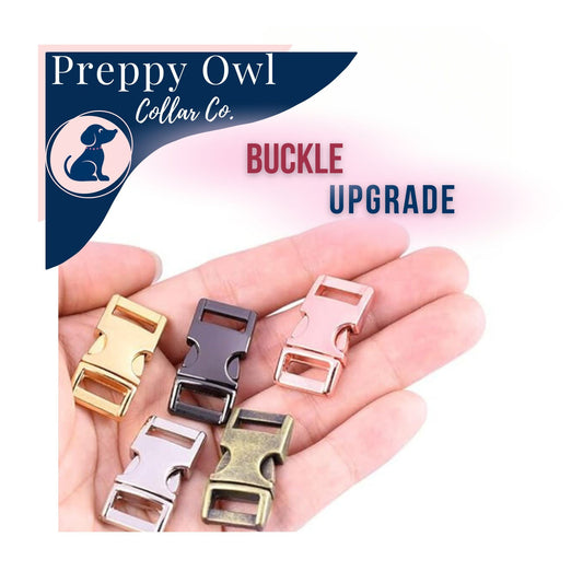 UPGRADE (NO ENGRAVING): Metal Buckle for Dog Collar - 3/8", 5/8" or 3/4"
