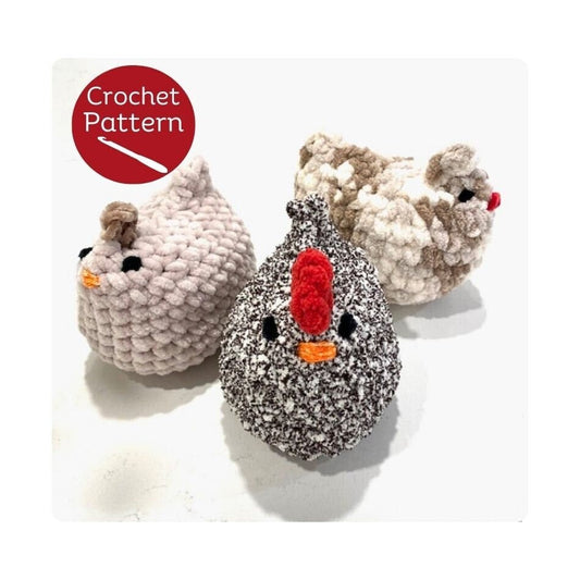 Chicken Crochet Pattern, Chicken Pattern for Beginner Crochet, Cute Crochet Pattern