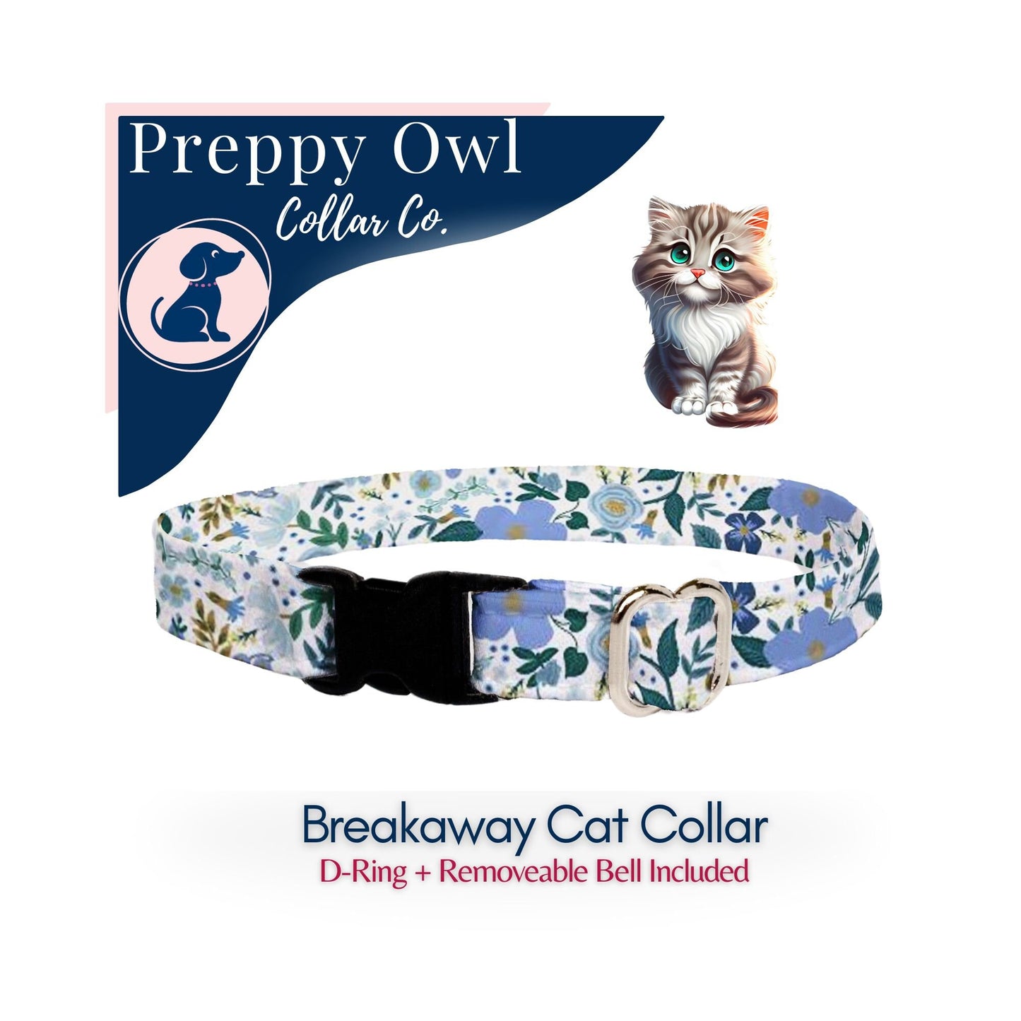 Cat Collar Breakaway, Kitten Collar, Breakaway Cat Collar, Cat Collar with Bell