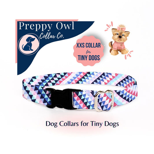 Tiny Dog Collar for Spring, Teacup Dog Collar, Thin Dog Collar, Miniature Dog Collar, Cute Little Dog Collar - FREE Removeable Bow Included