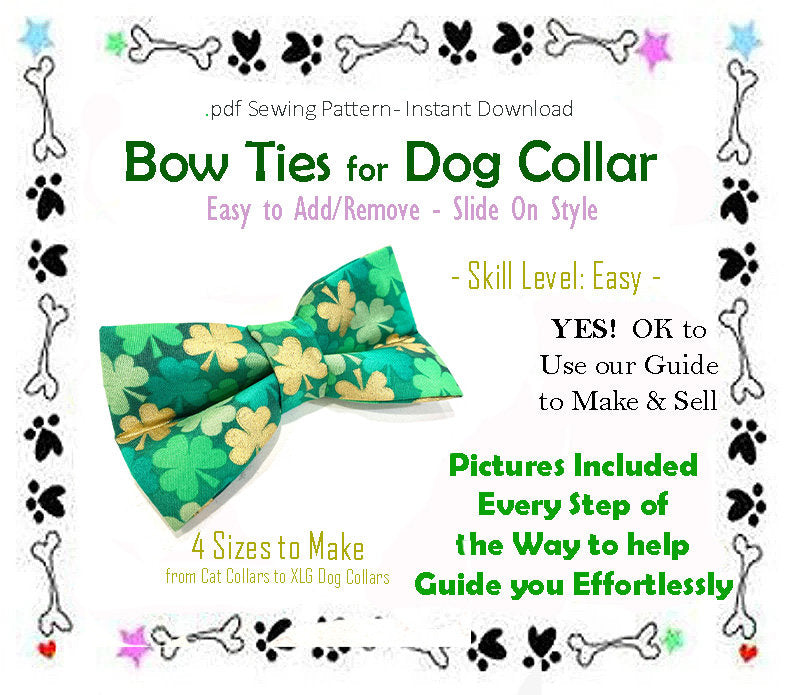 Dog Bow Tie Pattern, Dog Bow DIY Sewing Pattern, Pet Bow Tie Sewing, Dog Costumes, Small Dog Clothes, Dog Outfits, Costumes for Dogs
