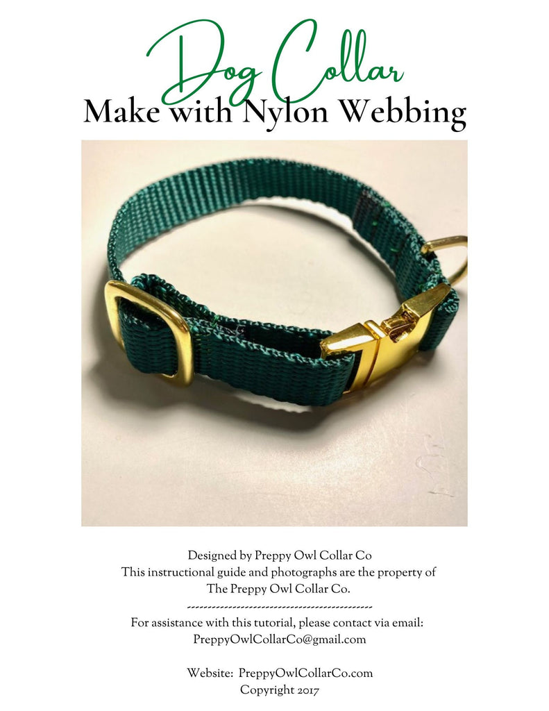 Nylon Webbing Dog Collar Sewing Pattern, DIY Adjustable Dog Collar, Dog Collar Pattern PDF Instant Download