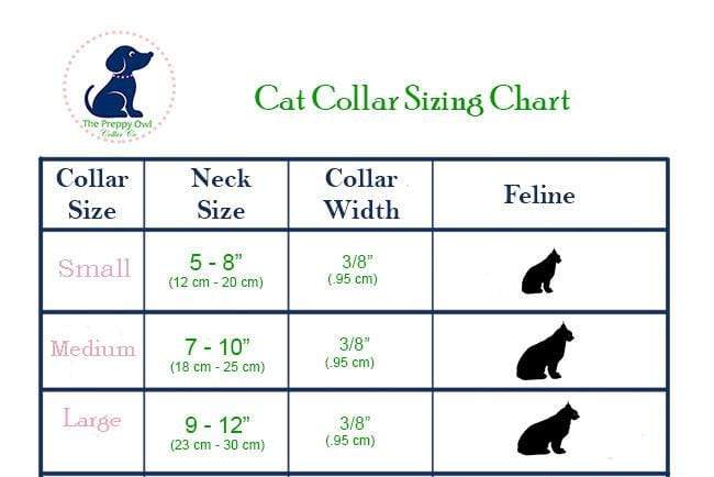 Preppy Owl Collar Co™ Cat Collar Cat Collar - Blooming Ocean
