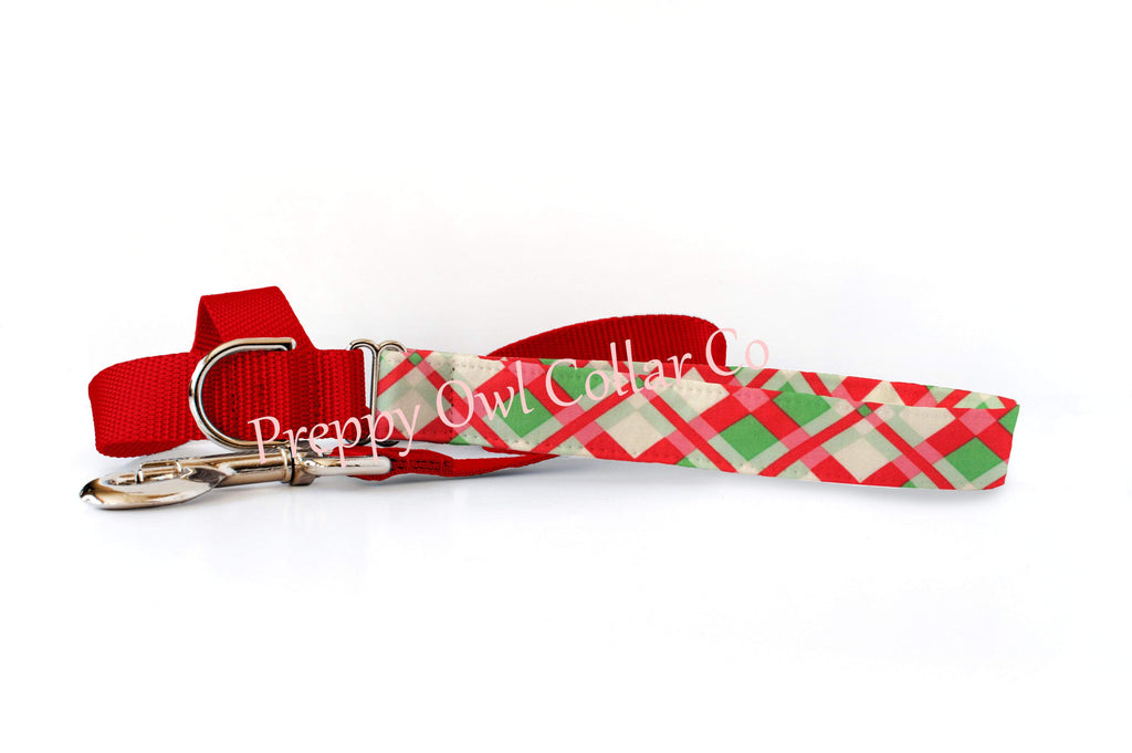 Preppy Owl Collar Co™ Dog Leash Dog Leash - Christmas Swell Plaid