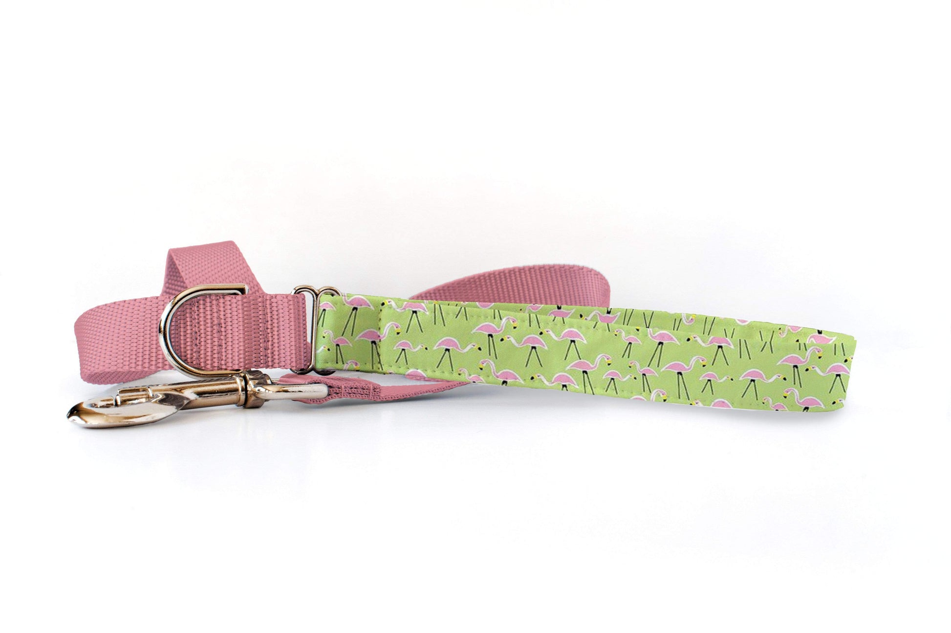 Preppy Owl Collar Co™ Dog Leash Dog Leash - Pink Flamingo's Green