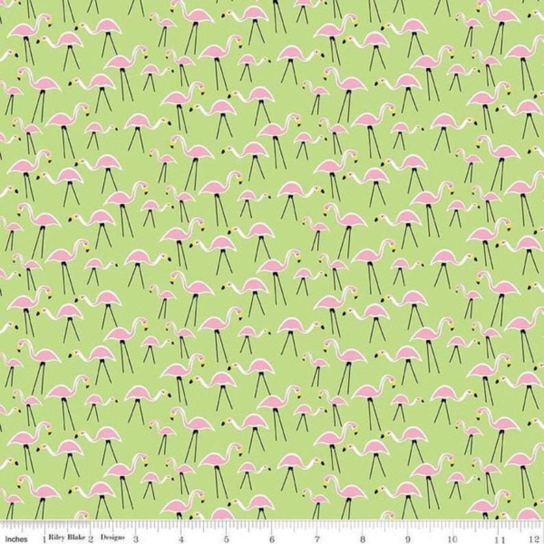 Preppy Owl Collar Co™ Dog Leash Dog Leash - Pink Flamingo's Green