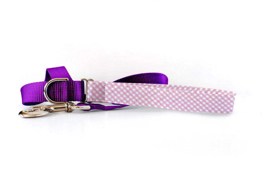 Preppy Owl Collar Co™ Dog Leash Dog Leash - Pink Gingham