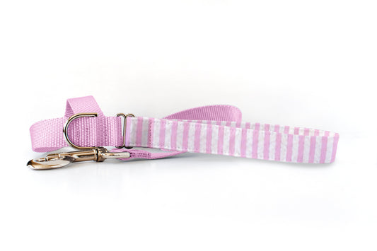 Preppy Owl Collar Co™ Dog Leash Dog Leash - Pink Seersucker